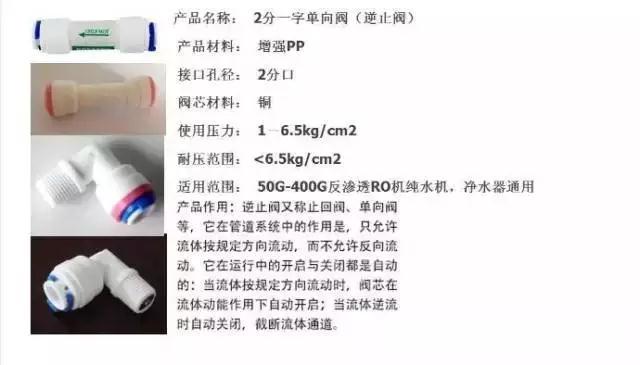 凈水器配件逆止閥的作用和原理